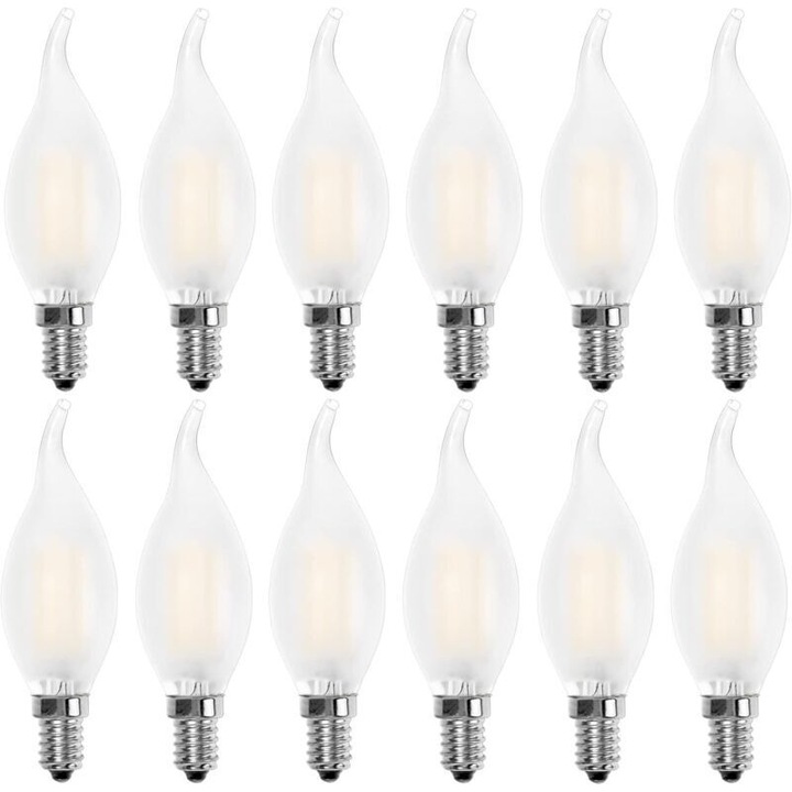 LED крушка E14, форма на свещ, топло бяла, 4W, 2700K, 400lm