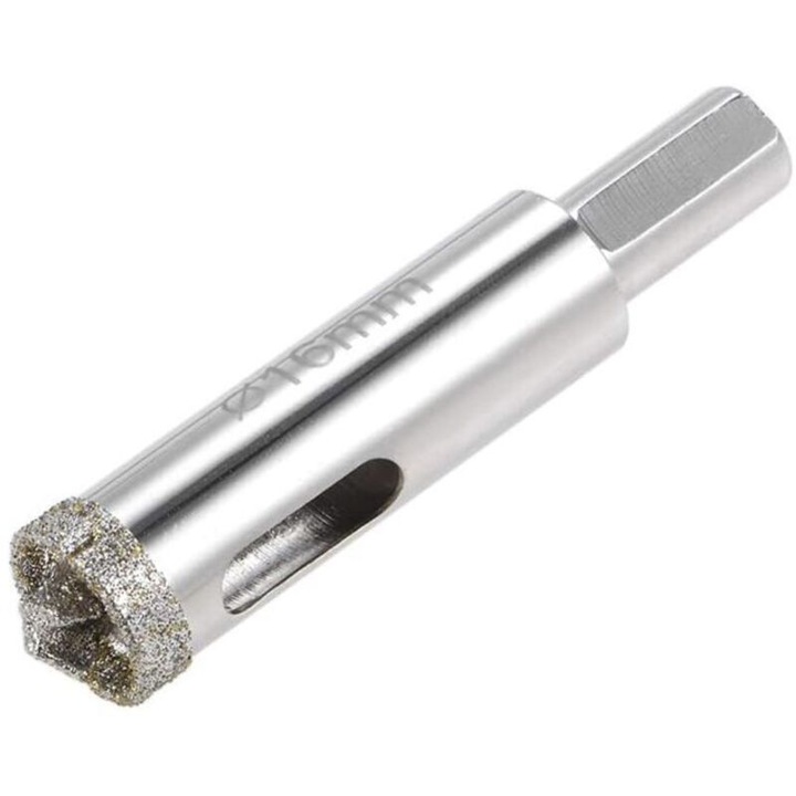 Set burghie diamantate pentru gaurit sticla, ceramica, portelan, placi, 16 mm, finisaj neted, rezistenta la coroziune