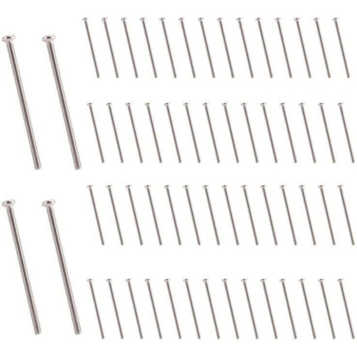 Suruburi cu cap rotund, M2.5 x 40mm, set de 60 bucati, otel inoxidabil 304, argintiu