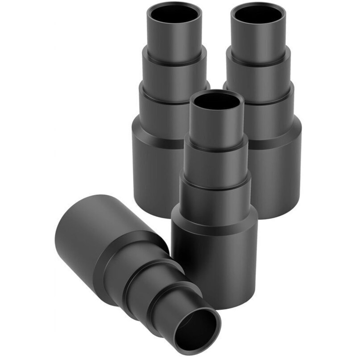 Set 4 adaptoare furtun aspirator, compatibile cu diverse modele, dimensiuni 25x22mm, 30x28mm, 34x31mm, 42x35mm