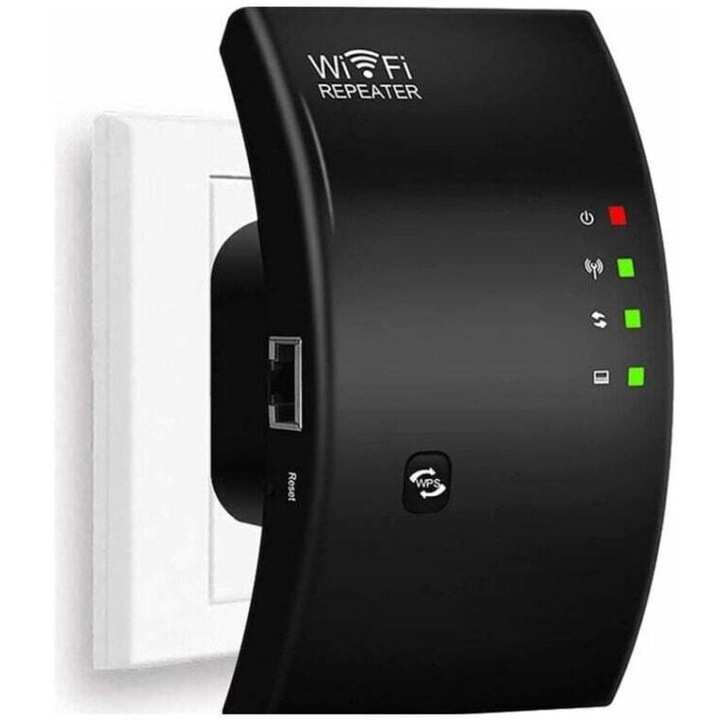 WiFi Jelismétlő, 300Mbps, 2 belső antenna, 2.4GHz, 1 Ethernet port, gyors telepítés