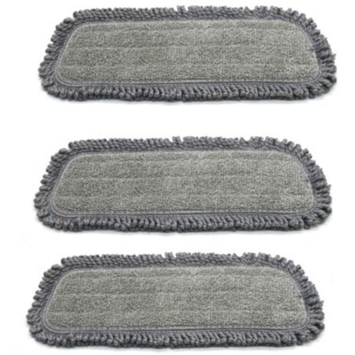 3 db mikroszálas felmosófej készlet, 42x14.6cm, szuper nedvszívó, minden padlótípushoz