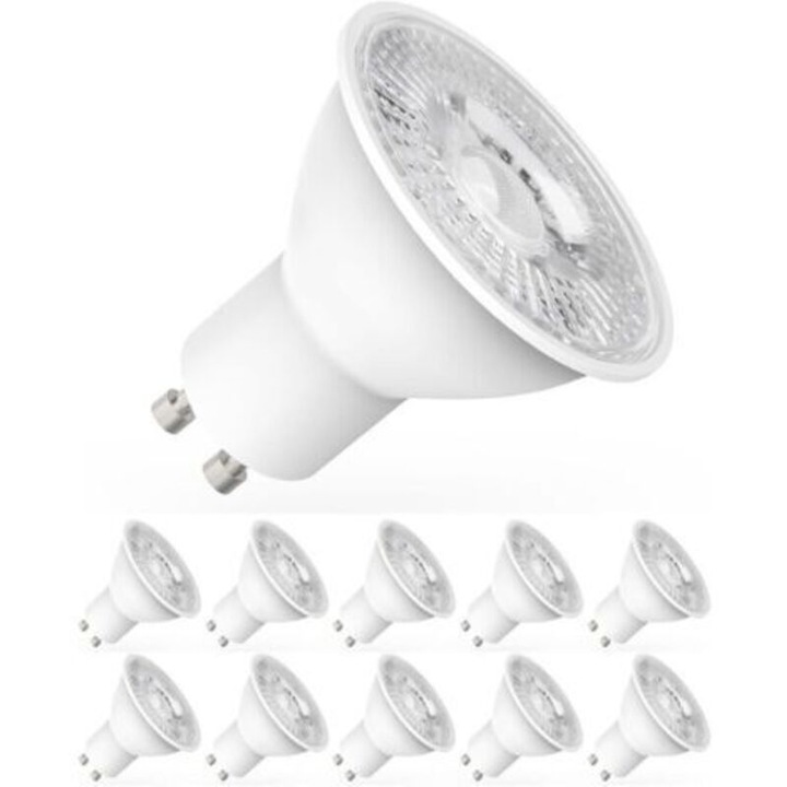 10 db-os GU10 LED izzó készlet, 5W, semleges fehér fény, 4000K