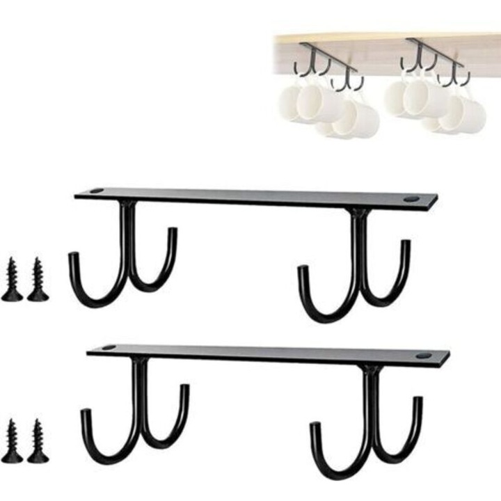 Suporturi bauturi set 2 piese, design ergonomic, limitator deschidere, otel inoxidabil