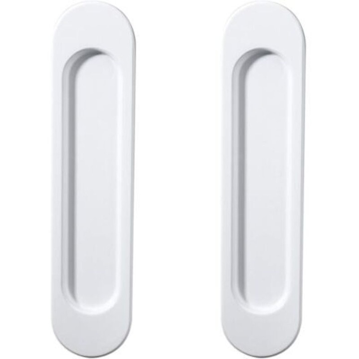 Manere usa set 2 buc, aluminiu mat auriu, 148mm, pentru usi de hambar, feronerie usa, fara gaurire
