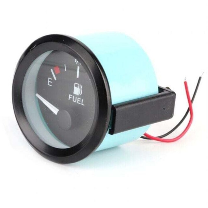 Indicator de nivel combustibil 52mm, iluminare LED alba, carcasa din otel inoxidabil, pentru automobile cu motor pe benzina 12V