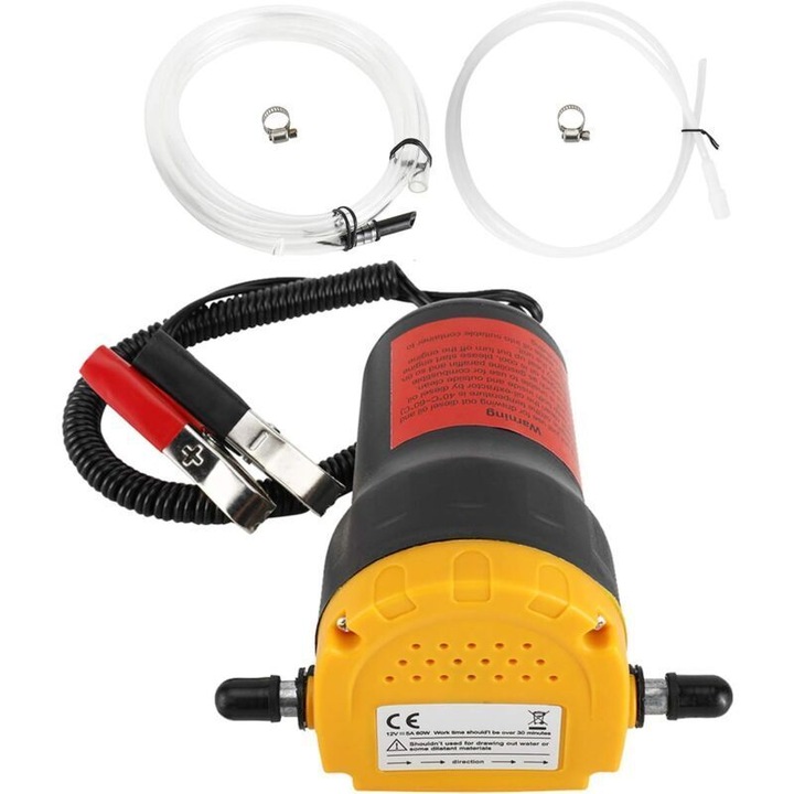Pompa de extractie ulei 12V 60W, set cu furtun de iesire si furtun de intrare, pentru vehicule