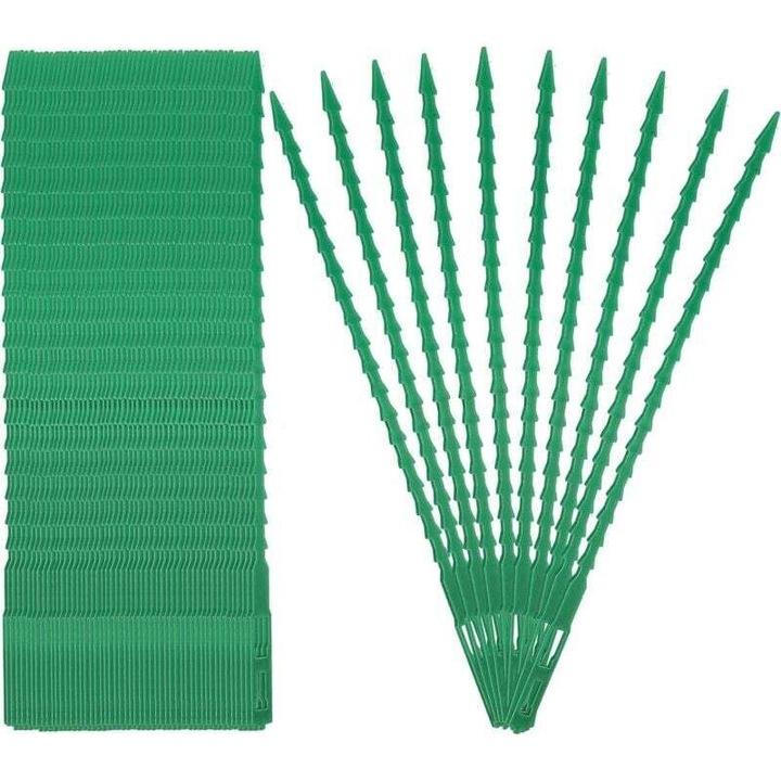 Legatori pentru plante/cleme reglabile 17 cm, din plastic PE, flexibile si reutilizabile, verde, 300 bucati