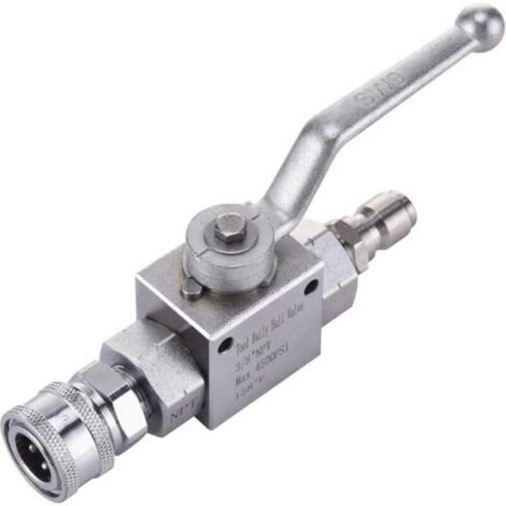 Kit supapa cu bila pentru aparat de spalat cu presiune, 3/8" conectare rapida, 4500 PSI, otel