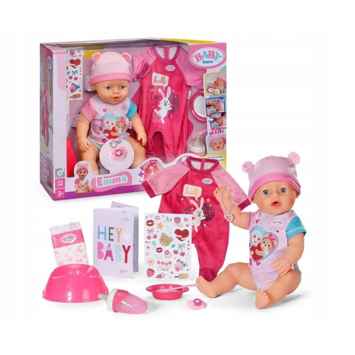 Комплект кукли ZAPF Baby Born Bobas Emma 43см с дрехи и аксесоари