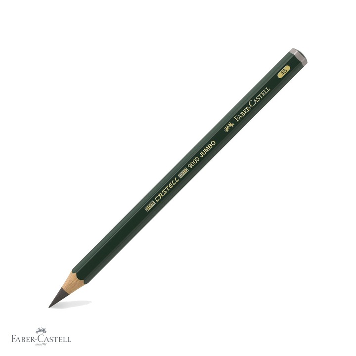 Creion grafit Jumbo 4B Faber-Castell Castell, mina rezistenta, pentru desen si schite