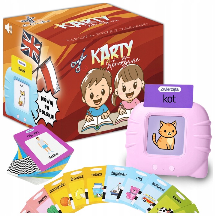 Szókártya olvasó, LaCreativa, 1020 szó, rózsaszín, 3 év+