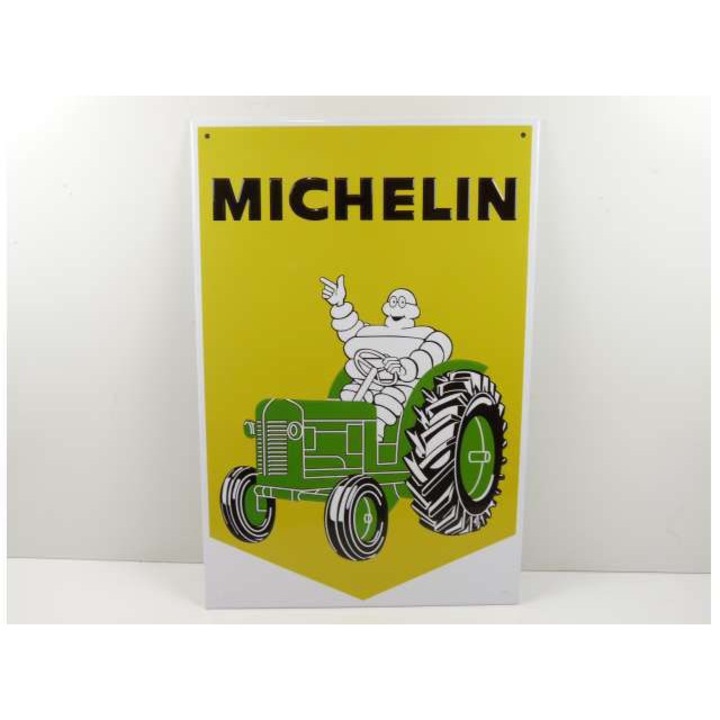 JPT Michelin vintage traktor fém dekorációs tábla, 30x20cm, sárga