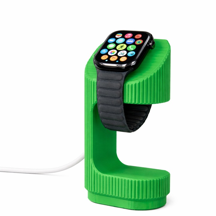 Suport incarcare pentru Apple Watch din plastic, organizator pentru birou, verde, 13x6x4cm