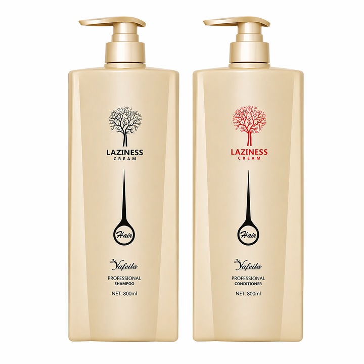 Set Sampon si Balsam cu Rozmarin YAFEILA Laziness Cream, 2 x 800 ml, Hidratare si Fortificare, Unisex