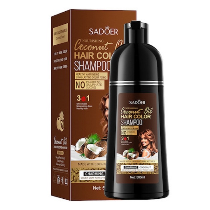 Sampon nuantator SADOER, 3 in 1, maroi, 250ml