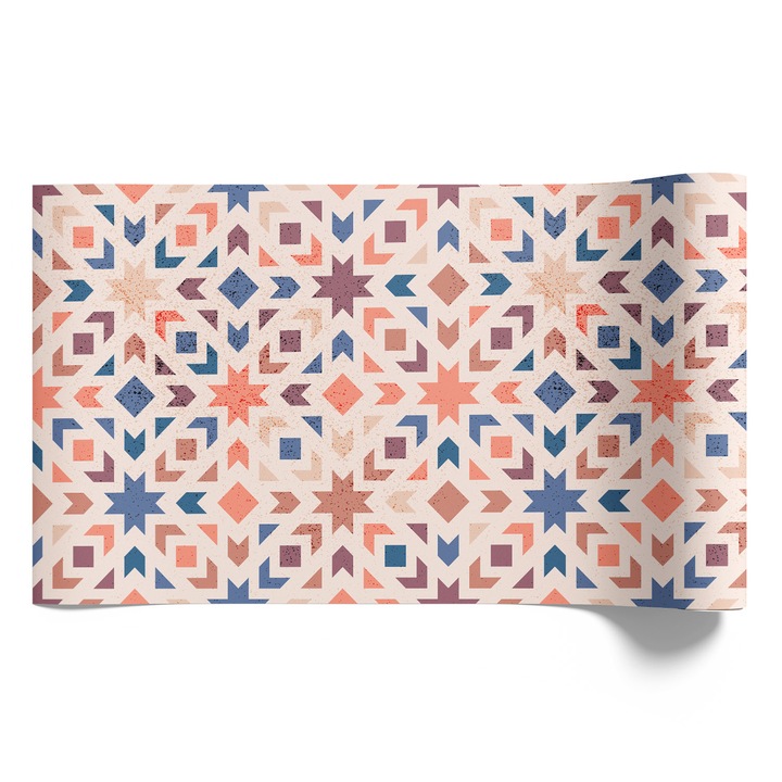 Bútorfólia öntapadós, Coloray, Geometria, dinamikus minták, meleg színek, Bézs, 50x100 cm, Kiváló nyomtatási minőség, Matt felület, Modern design, Nappaliba és hálószobába, 010130570020000033487