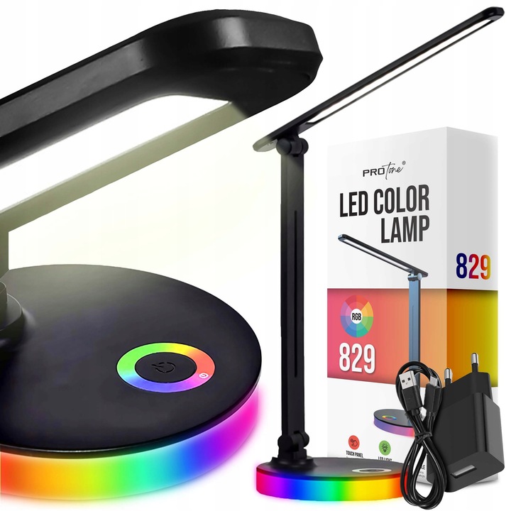 LED RGB asztali lámpa, Renew Force, 3 szín, 35cm, modern design, állítható