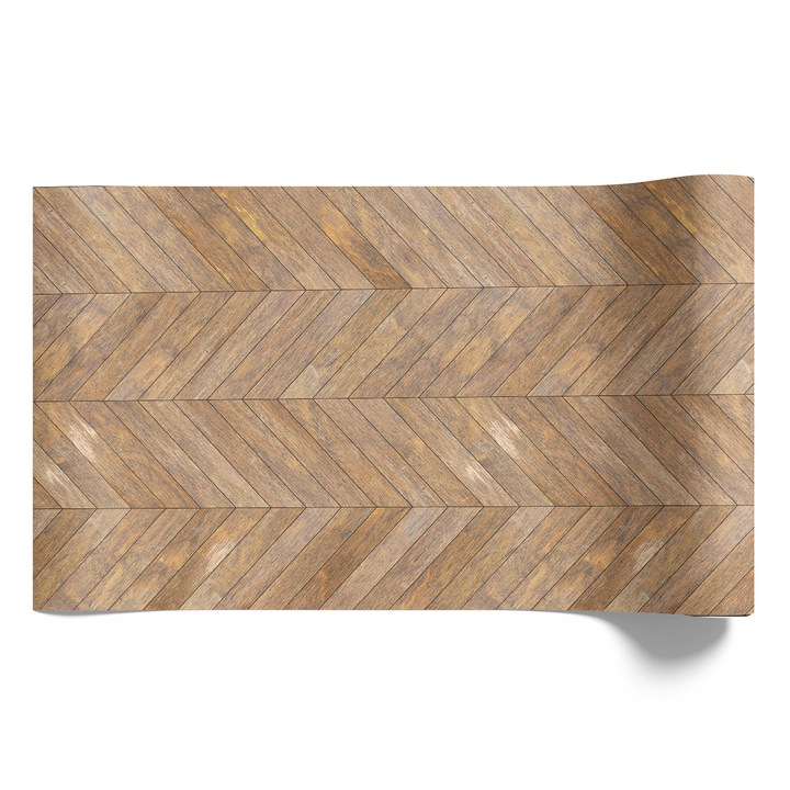 Bútorfólia öntapadós, Coloray, Fa halszálka, barna és bézs, a természet egyszerűsége, Barna, 50x100 cm, Kiváló nyomtatási minőség, Matt felület, Modern design, Nappaliba és hálószobába, 010130570020000033518