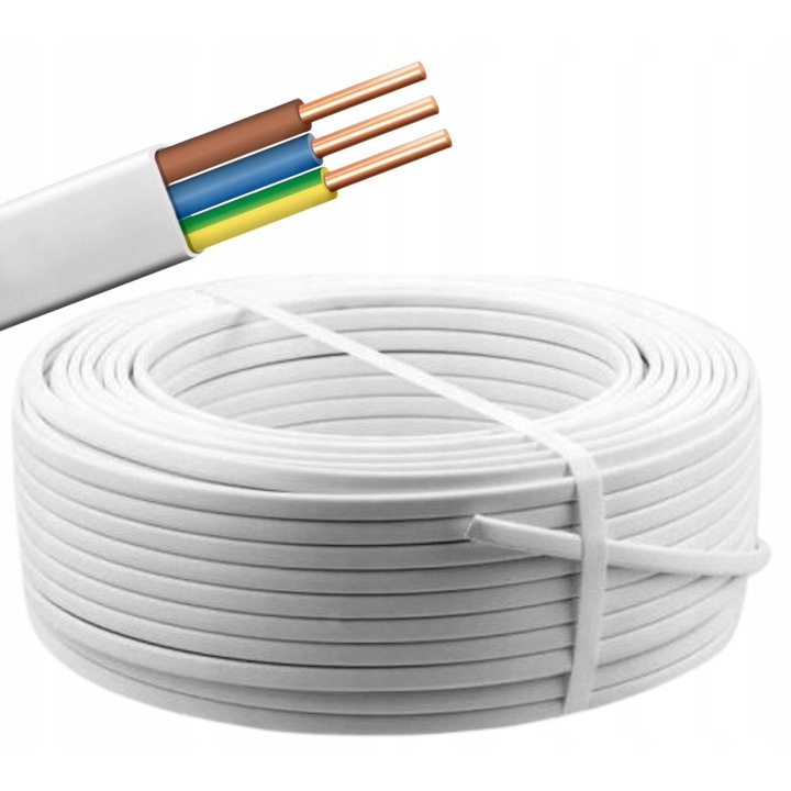 Cabluri electrice YDYp 3x2,5 750V, 100m, alb