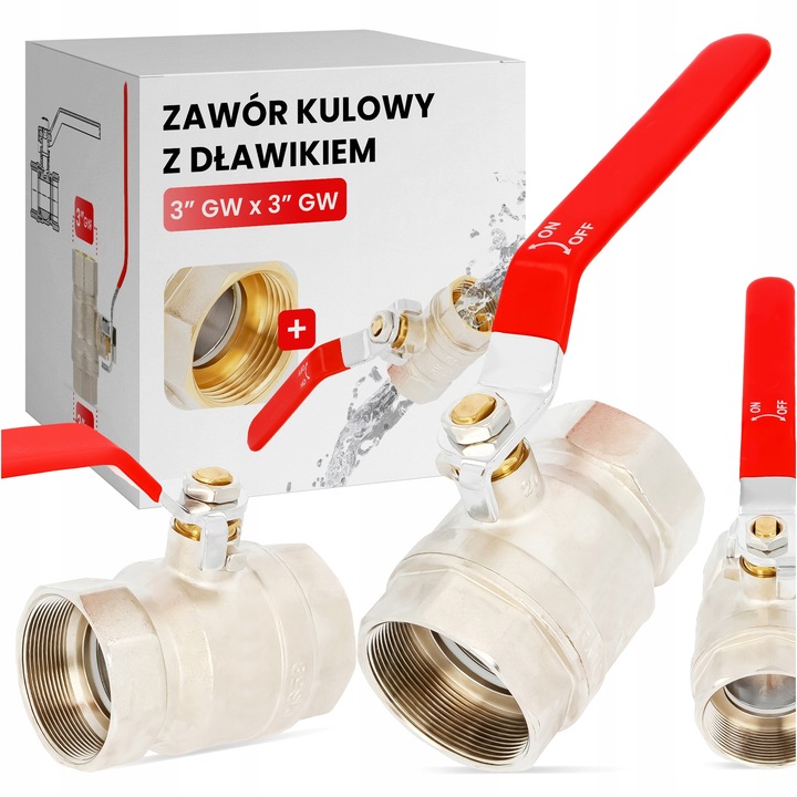 TRCR golyóscsap 3'' GW, mosit, dlawik-kal, 148mm, PTFE, vízszerelésekhez