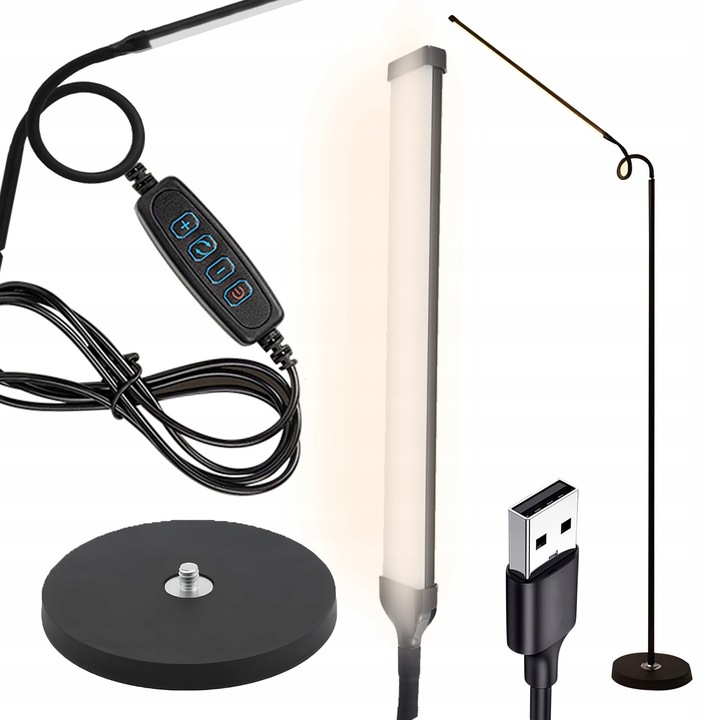 Lampa podea Renew Force, 180cm, stabila, negru
