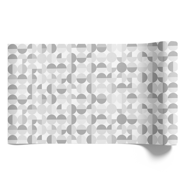 Bútorfólia öntapadós, Coloray, Szürke geometriai formák, absztrakt minták, Szürke, 75x150 cm, Kiváló nyomtatási minőség, Matt felület, Modern design, Nappaliba és hálószobába, 010130570020000288801