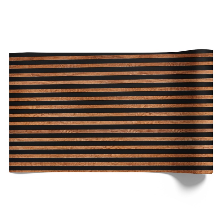 Öntapadós bútorfólia, Coloray, Fa lécek sötétbarna háttéren, Barna, 50x100 cm, Matt kidolgozás, Konyhába és étkezőbe,, Egyszerű felhelyezés Gyerekszobába és előszobába, 010130570020000295499