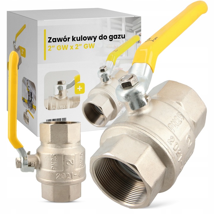 Gázcsap 2'' GW, TRCR, 240mm, 140mm, sárga