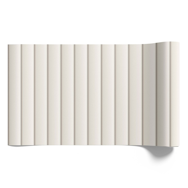 Bútorfólia öntapadós, Coloray, Vízszintes sávok, bézs-fehér, minimalizmus, Krémszín, 75x150 cm, Kiváló nyomtatási minőség, Matt felület, Modern design, Nappaliba és hálószobába, 010130570020000295489