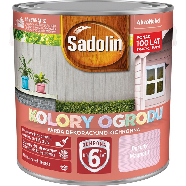 Sadolin Kolory Ogrodu dekoratív festék 2,5L, UV védelem, matt, Magnólia szín