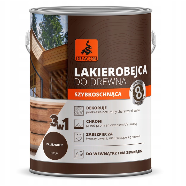 Dragon 3 az 1-ben fa védőfesték, paliszander, 2,5L