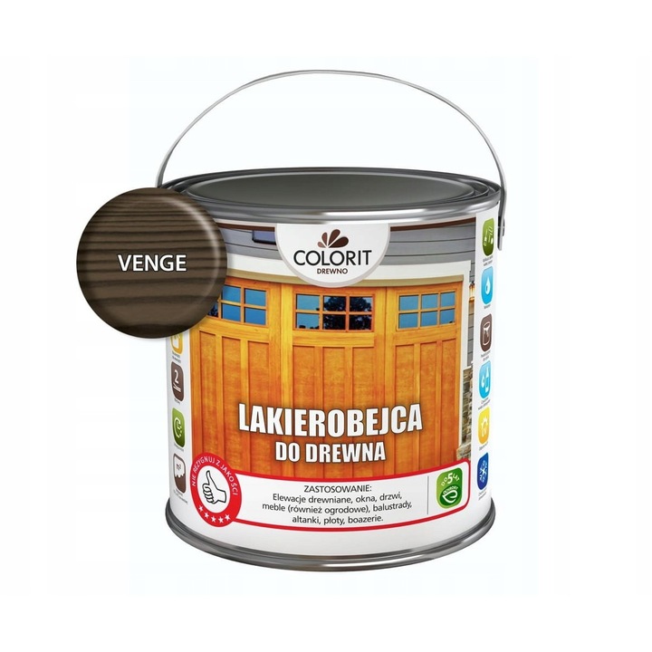 Colorit fafesték, 2,5 l, wenge, foltálló, UV-védelem