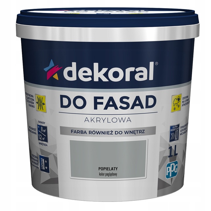 Dekoral Polinit homlokzatfesték, 5L, hamuszürke, hidrofób, súrolásálló