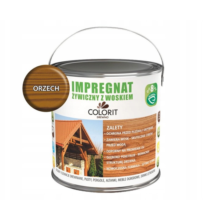Colorit 2,5L viaszos impregnáló, dió, fa védelmére és díszítésére