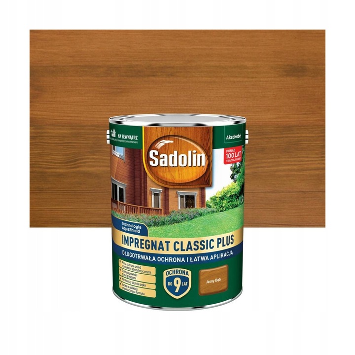 Sadolin Classic Plus fa impregnáló, 4.5l, világos tölgy, kültéri, 67.5m²