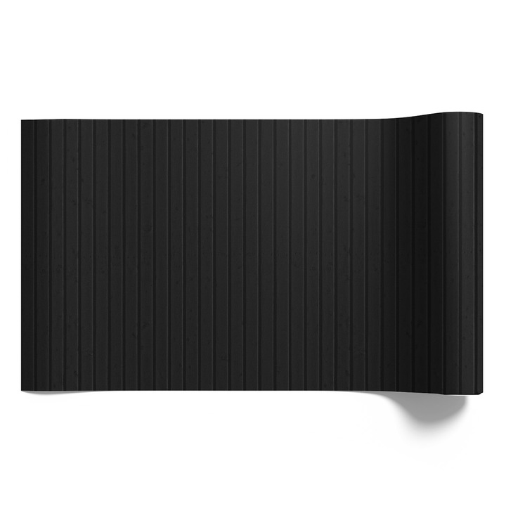 Bútorfólia öntapadós, Coloray, Sötét vízszintes sávok, fa, szimmetria, Fekete, 75x150 cm, Kiváló nyomtatási minőség, Matt felület, Modern design, Nappaliba és hálószobába, 010130570020000295441