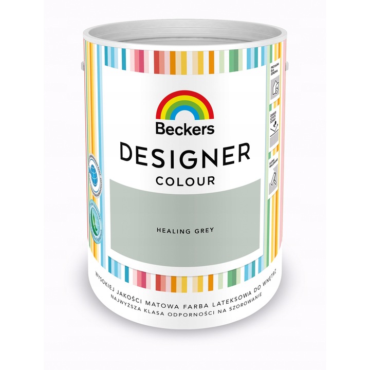 Beckers Designer Colour 5L matt latex festék, Healing szürke, mosásálló