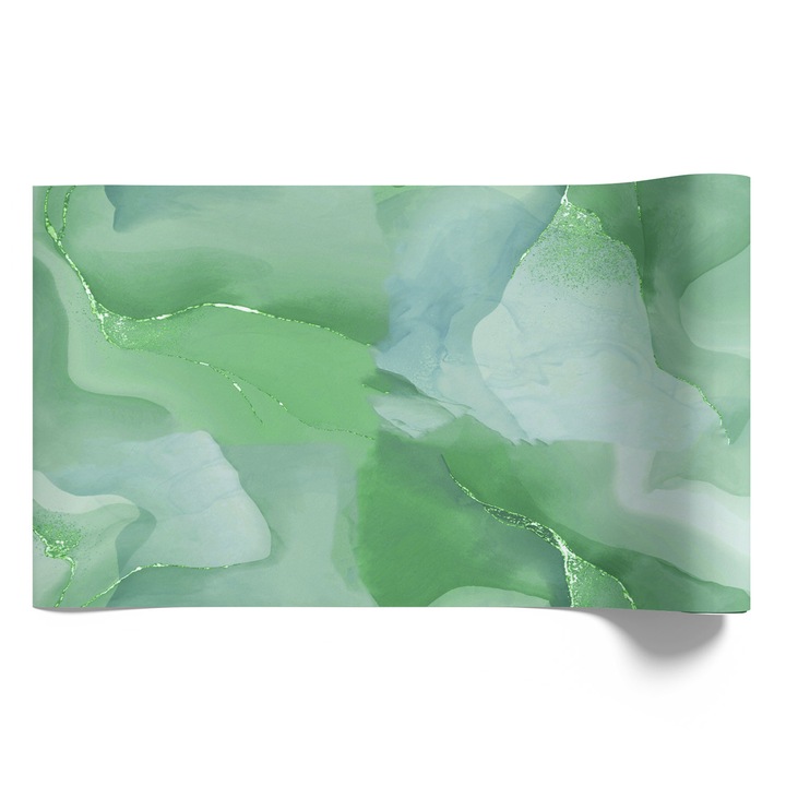 Bútorfólia öntapadós, Coloray, Zöld akvarell árnyalatok, finom formák, Zöld, 50x100 cm, Kiváló nyomtatási minőség, Matt felület, Modern design, Nappaliba és hálószobába, 010130570020000295610