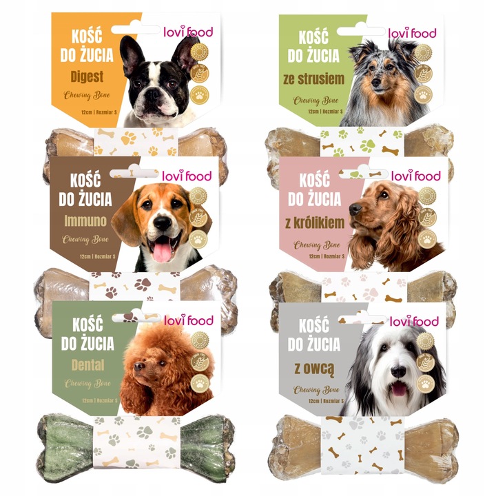 Set 2 Biscuiti Lovi Food Chewing Bone 6x 55g S, 12cm