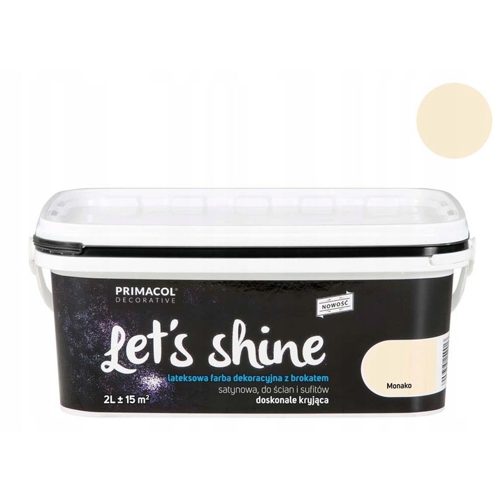 Primacol Let's Shine dekoratív festék 2L, Monako, bézs, hengerrel vagy ecsettel felvihető