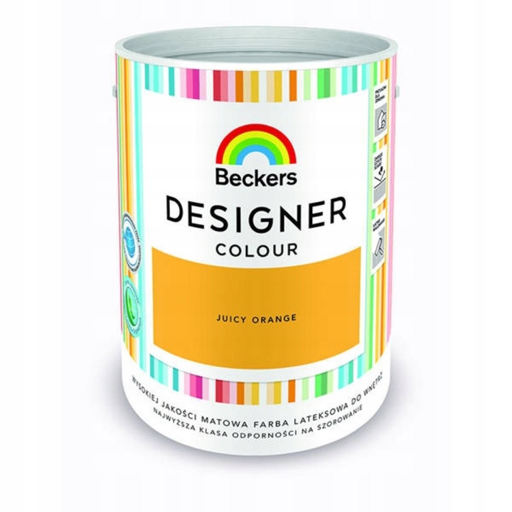 Beckers Designer Colour 5L latex festék, matt, narancssárga, mosásálló