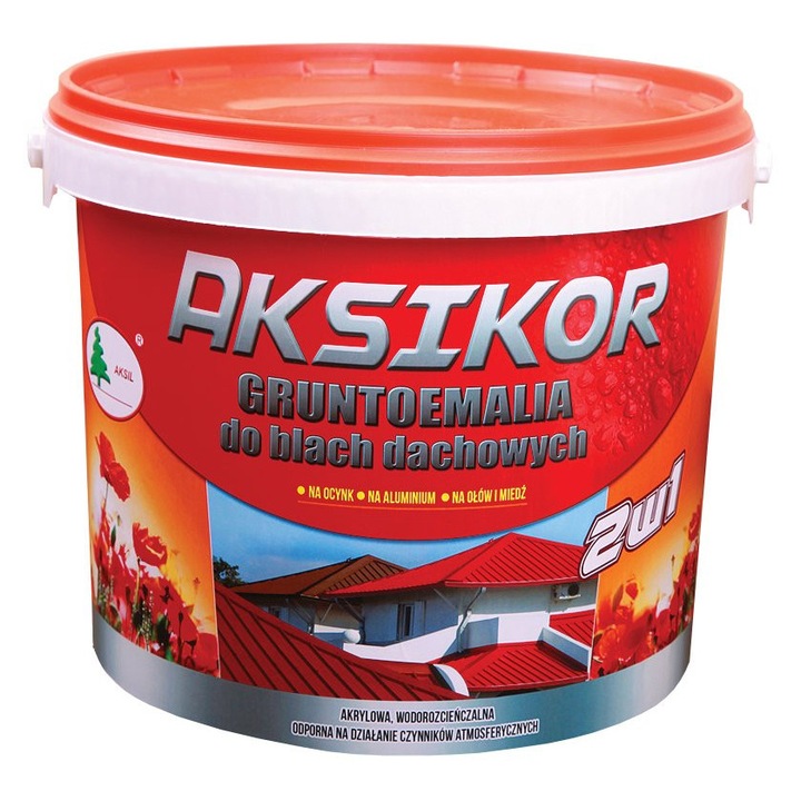 Vopsea pentru acoperis 10L Aksil, grafit RAL 7016, acrilica, ecologica