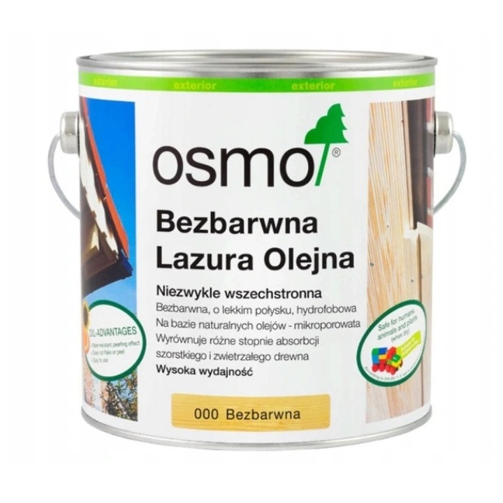 Osmo 2,5L színtelen olajlazúr, könnyű felvitel, nedvességálló, kültéri fafelületekre