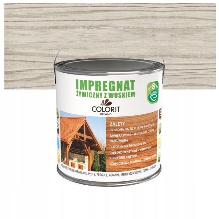 Impregnant Colorit 2,5L, fehér, fa védelmére és díszítésére, vízálló