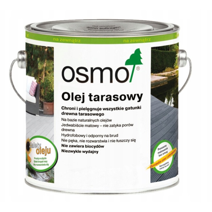Ulei pentru terase Osmo 019, 2,5L, gri, transparent, protectie si renovare