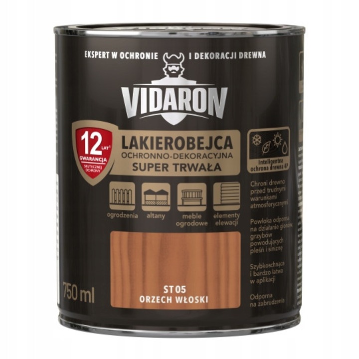 Vidaron lakk pácoló szuper ellenálló, 0.75l, időjárásálló, gyorsan száradó