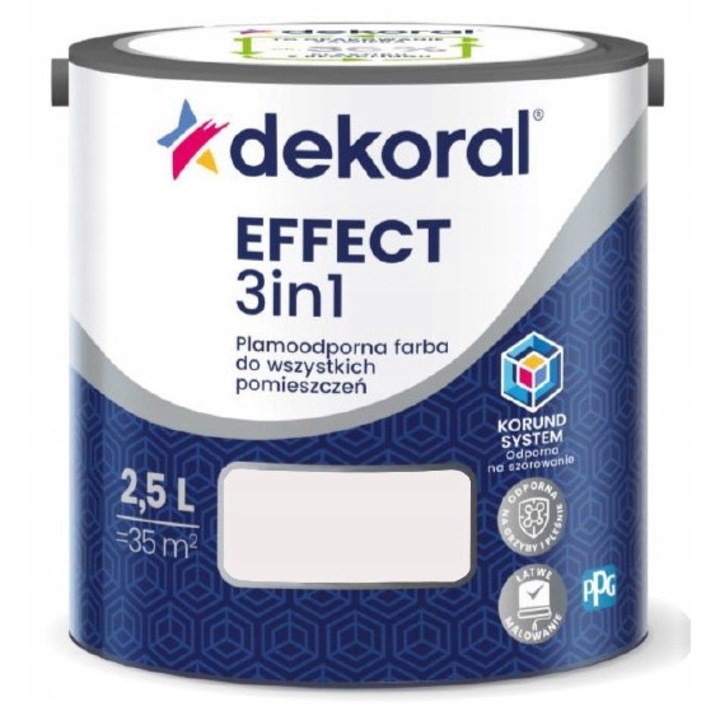 Dekoral Effect 3in1 latex festék 2,5L fehér bézs árnyalattal, folt-, penész- és mosásálló