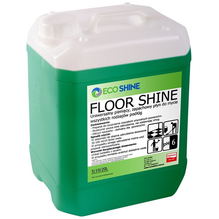 Padlótisztító oldat, EcoShine, 5 liter, semleges pH, intenzív illat