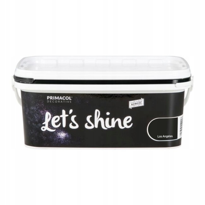 Vopsea decorativa Primacol Let's Shine Los Angeles, neagra, 2l, efect satinat, rezistenta la spalare